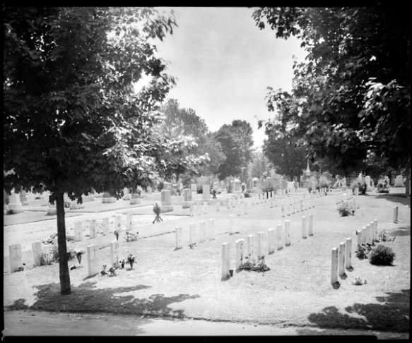 Photo of military cemetery in Ottawa, Ontario, taken by renowned photographer Yousuf Karsh on August 13, 1934.