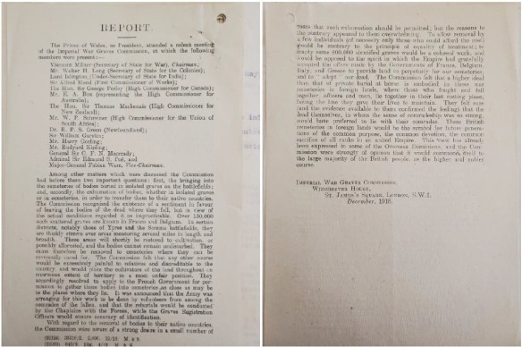 Two-page text document explaining that the repatriation of soldiers’ bodies is not permitted.